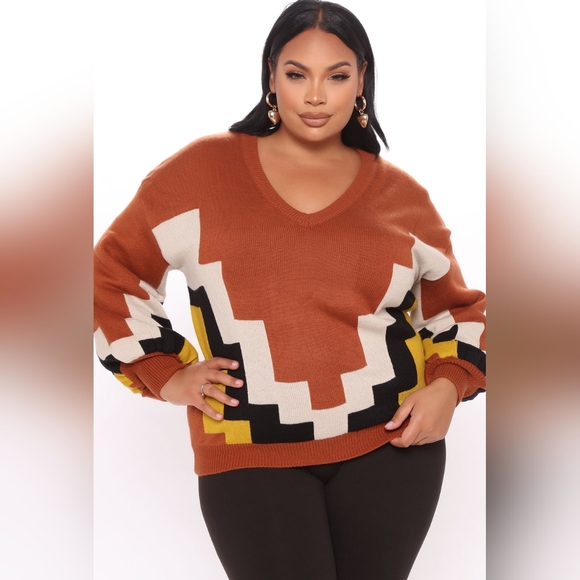 Fashion Nova Vneck Sweater - Picture 3 of 4